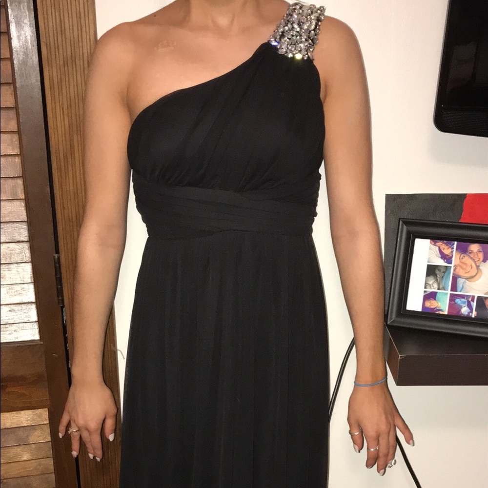 Black one strap prom dress